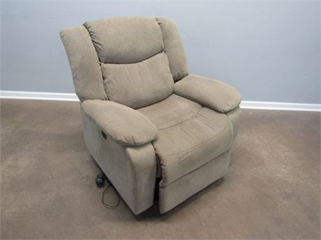 Brown Plush Reclining Chair,