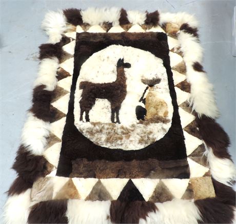 Genuine Llama Fur Tapestry Wall Hanging
