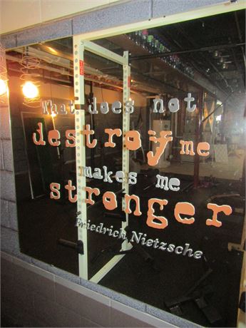 Weight Training Motivational Mirror, What Does not Destroy Me makes me Stronger