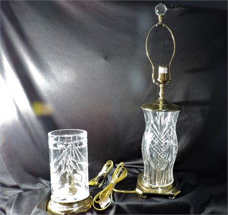 Stunning Waterford Crystal Lamp / Crescent Brass Lamp
