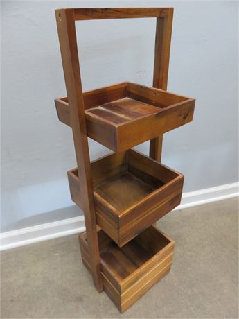 3-Tier Wooden Caddy Stand