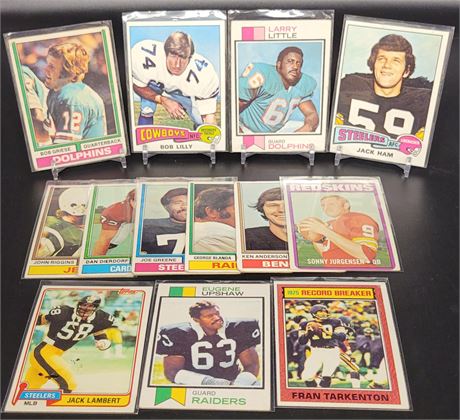 Vintage NFL Stars & Hall of Famers Football Card Lot Jack Lambert Bob Griese