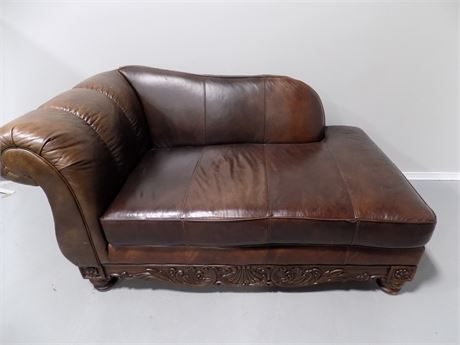 Transitional Design Online Auctions - Leather Fainting Chaise