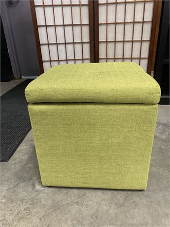 Square Upholstered Hinged Storage Ottoman
