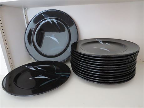 MIKASA Galleria Opus Black Dinner Plate Set