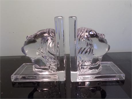 Rare "Lady Head" Crystal Bookends