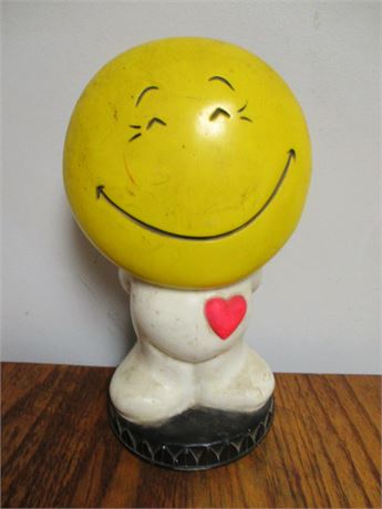 Original 1971 PlayPal Plastic Smiley Face Bank.