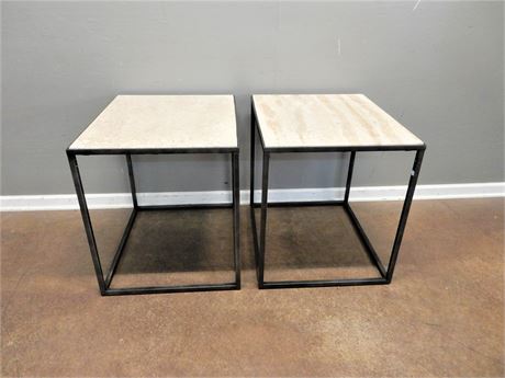 Contemporary / Side Tables / Marble / Metal / Set (2)