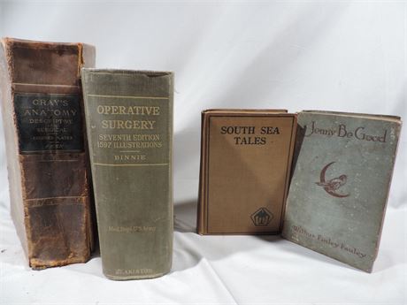 Antique Books / Gray's Anatomy / Operative Surgery /South Sea Tales / Johnny Be