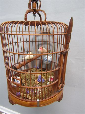 Parakeet Hand Carved Cage