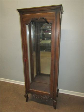 Vintage Dark Wood 3 glass Curio Cabinet