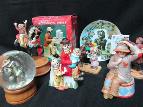 Clowns Collection, Music Boxes, Globe, Plates, and Figurines