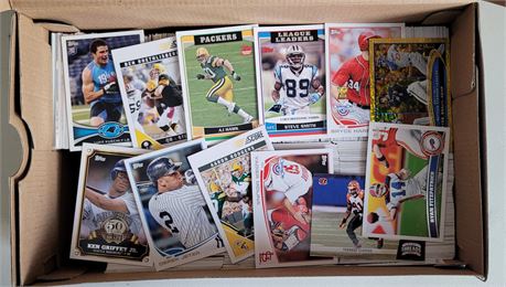 Shoe Box Full of Sports Cards Derek Jeter, AJ Hawk, Ben Roethlisberger & MORE