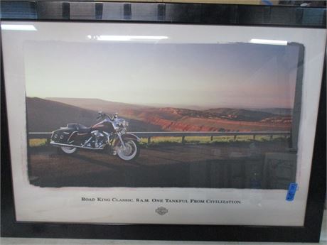 Harley Davidson Limited Edition Print "Road King Classic", Professionally Framed