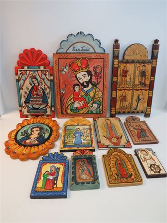 Hand-Painted Wooden Religious Wall Plaques
