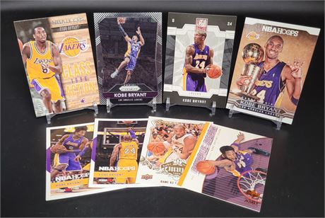 KOBE BRYANT LOT OF 8 NBA TRADING CARDS LOS ANGELES LAKERS