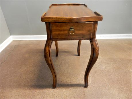 Wood Accent/Side Table with One Drawer and Metal Drawer Knob