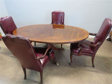 Conference Table w/4 Leather Chairs