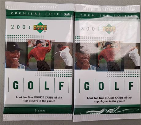 2001 Upper Deck Golf Factory Sealed Wax Pack Lot of 2