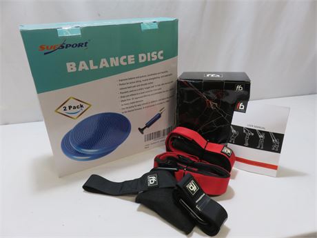Air Inflated Stability Balance Discs & Resistance Strap Trainer Kits