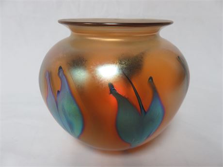LOTTON STUDIOS Art Glass Signed Vase