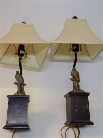 Matching Parakeet Figural Table Lamps