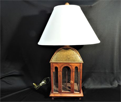 Large Vintage Birdcage Table Lamp