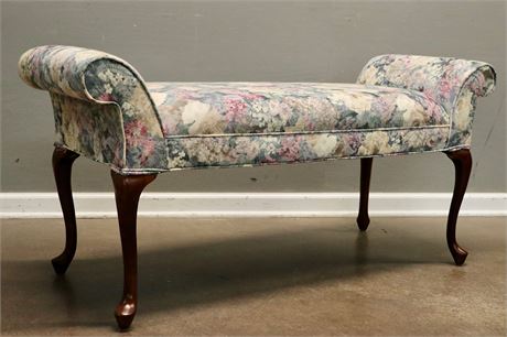 Upholstered Rolled Arm Bedroom Accent Bench