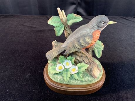 Gorham Spring Ceramic Bird with Wooden Stnad