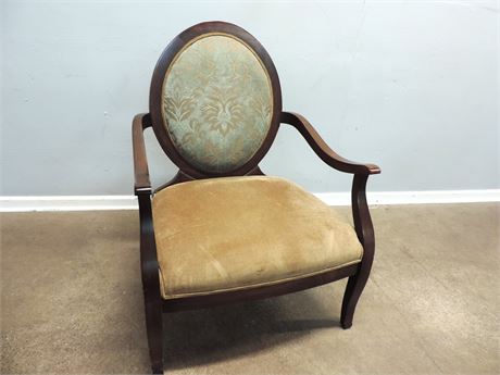 STUNNING Vintage Oval Back Upholstered Armchair