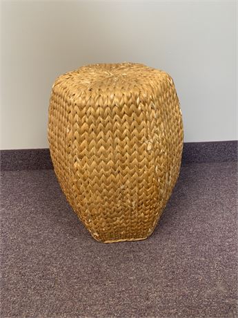 Woven Natural Hyacinth  Drum Table