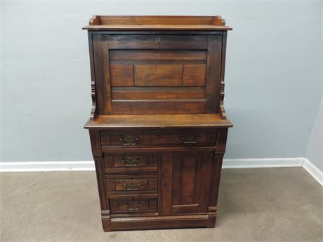 Antique Solid Wood Secretary Writing Desk