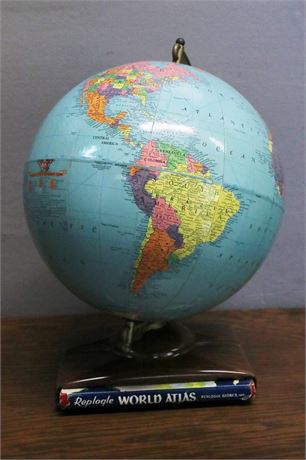 Mid Century Globe with Atlas from 1957