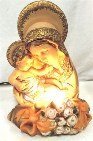 Vintage Virgin Mary Table Lamp 1950's