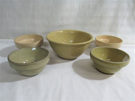 5 Piece Vintage Stoneware/Yellow ware Lot