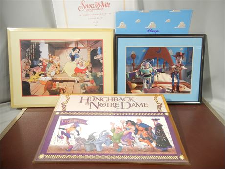 Disney Store 1994 Lithographs, Snow White, Buzz Lightyear and The Hunchback