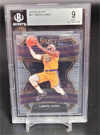 LEBRON JAMES BGS GRADED 9 2019-20 SELECT LOS ANGELES LAKERS
