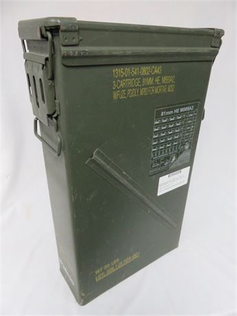 O.D. Green Military Surplus 81mm Ammo Box
