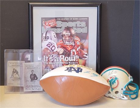 Football Autograph Lot with Dan Marino and Lou Holtz