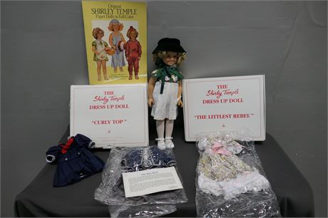 Danbury Mint Shirley Temple Dress Up Doll & Clothes Wearing Curly Top