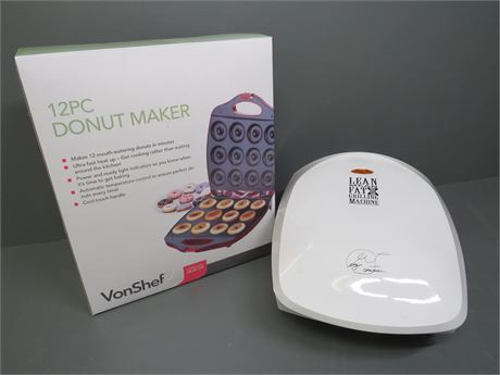 VONSHEF 12-Pc Donut Maker / George Foreman Grill