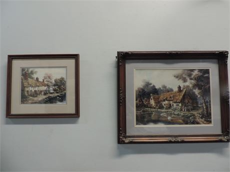 Two Lovely Framed Cottage Prints