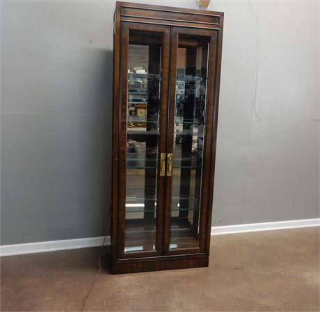 Heritage Lighted Curio with Beveled Glass Sides and Front