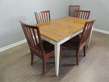 Solid Wood Dining Table / Five Chairs / Six Piece
