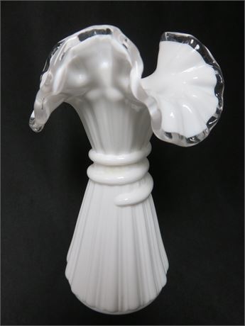 FENTON Silver Crest Milk Glass Vase