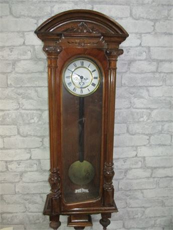 Classic Pendulum Wall Clock,  Decorative Wood Clock with Swinging Pendulum,