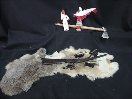 Native American Dolls / Cast Iron Toy Cannons