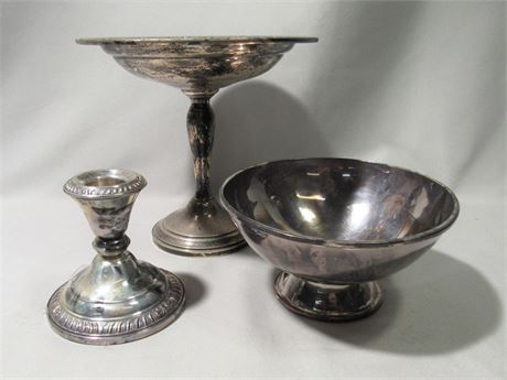 Misc. 3 Piece Sterling Lot including a Goff Hand-Wrought Footed Bowl - 242 grams