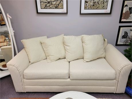 Sleeper Sofa Neutral Color Striped