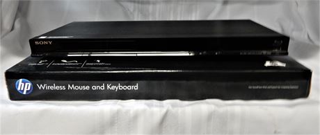 HP Wireless Mouse and KeyBoard Sony Blue Ray Disc Player